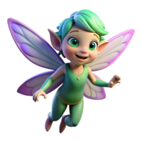 elegant rare A mischievous pixie, iridescent wings, playful expression with Transparent Background png