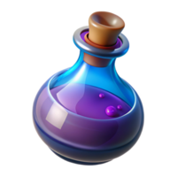 impressive unparalleled A single, glowing potion bottle, swirling liquid inside with Transparent Background png
