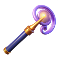 exemplary organic A gleaming magic wand, swirling energy emanating from the tip with Transparent Background expertly shot png