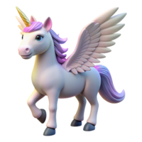 harmonious vibrant A winged unicorn, horn glowing, pure white coat with Transparent Background high resolution png