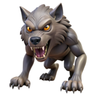 serene sought-after A snarling werewolf, sharp claws, fur bristling with Transparent Background png