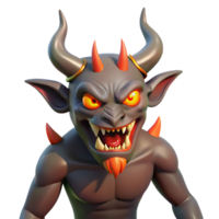 quintessential vintage A menacing demon, horns and claws, fiery eyes with Transparent Background high resolution png
