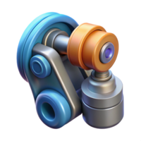 memorable baroque Professional render, concept art style, biomechanical shoulder joint with piston actuators, isolated cutout with Transparent Background detailed png