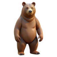 exquisite surreal Concept art style, hyper-specific isolated cutout professional render of a single grizzly bear standing on hind legs with Transparent Background high quality png
