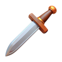 iconic renaissance A realistic sword, leather hilt, sharp blade with Transparent Background studio quality png