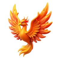 extraordinary distinctive A stylized phoenix, fiery wings, rising from ashes ashes not shown with Transparent Background png