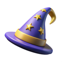 splendid tranquil modern A cartoon wizard hat, stars and moons, pointed tip with Transparent Background sharp png