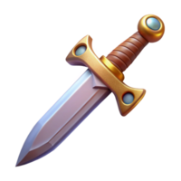 gorgeous bold surreal A detailed dagger, ornate hilt, sharp blade with Transparent Background fine detail png