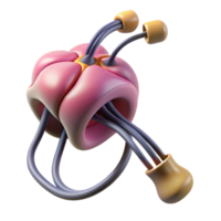 standout contemporary Hyper-specific, photorealistic render of a biomechanical nerve ending with electrical connections, isolated cutout with Transparent Background impeccable png