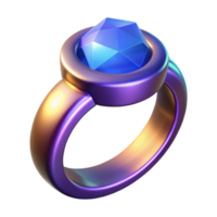 gorgeous dynamic abstract A realistic magic ring, glowing gemstone with Transparent Background original png