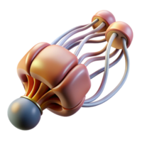 mesmerizing distinguished Hyper-specific, photorealistic render of a biomechanical nerve ending with electrical connections, isolated cutout with Transparent Background png