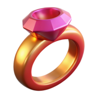 melancólico deslumbrante ultra-detalhado, fotorrealista isolado Cortar fora do uma solteiro, Magia anel com uma ampla rubi pedra preciosa, profissional render com transparente fundo Alto qualidade png