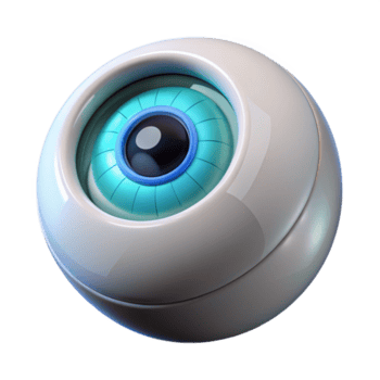 exceptional victorian Hyper-specific, photorealistic render of a biomechanical contact lens with HUD display, isolated cutout with Transparent Background crisp png