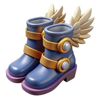 intenso sbalorditivo concetto arte stile, iperspecifico professionale rendere di un isolato ritagliare, paio di alato stivali con intricato fibbie con trasparente sfondo galleria standard png