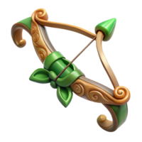 magnificent nordic Concept art style, hyper-specific professional render of an isolated cutout, elf ranger's bow with intricate carvings with Transparent Background sharp png