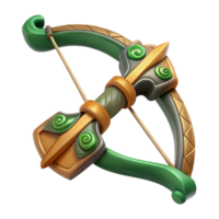 energetic pristine Concept art style, hyper-specific professional render of an isolated cutout, elf ranger's bow with intricate carvings with Transparent Background masterfully captured png