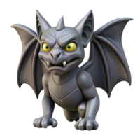 striking elegant A stylized gargoyle, stone wings, menacing expression with Transparent Background authentic png