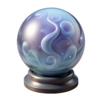 reflective elegant A realistic crystal ball, swirling mist inside with Transparent Background high resolution png