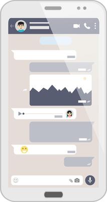 Man Mobile Chat Conversation on Smartphone Screen