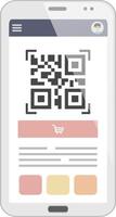 Smartphone with QR Code for Purchase vector