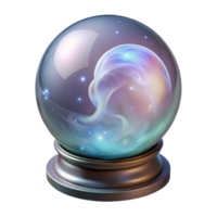 serene surreal A realistic crystal ball, swirling mist inside with Transparent Background crisp png