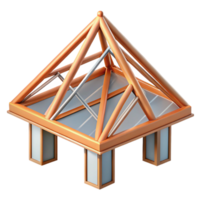 mysterious elegant Truss roof structural element, with Transparent Background flawless png