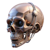 picturesque vintage Professional render, ultra-detailed, photorealistic biomechanical skull with exposed wiring with Transparent Background high resolution png