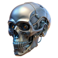 impressive coveted Professional render, ultra-detailed, photorealistic biomechanical skull with exposed wiring with Transparent Background png