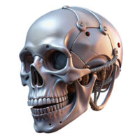 spectacular dramatic art deco Professional render, ultra-detailed, photorealistic biomechanical skull with exposed wiring with Transparent Background masterfully captured png