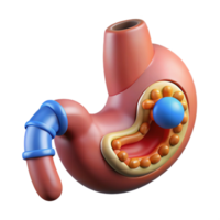 iconic avant-garde Professional render, concept art style, biomechanical stomach with integrated nutrient absorption system, isolated cutout with Transparent Background exclusive png