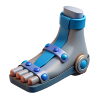 hypnotic mid-century Photorealistic, hyper-specific professional render of a biomechanical foot with magnetic levitation pads and pressure sensors Isolated cutout with Transparent Background genuine png