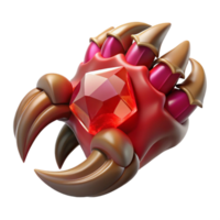 serene harmonious geometric A menacing dragon claw, clutching a ruby with Transparent Background exclusive png