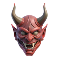 radiant bold abstract A horned demon mask, intricately carved with Transparent Background sharp png