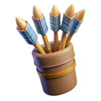 tranquil exquisite A quiver full of magical arrows, fletched with feathers with Transparent Background top-tier png