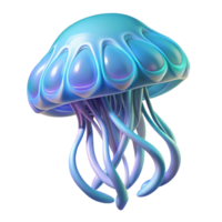 gorgeous intense classic Concept art style, isolated cutout of a single, bioluminescent, fractal-shaped jellyfish, pulsating with intricate inner light patterns with Transparent Background authentic png