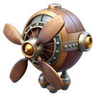 mysterious beautiful A steampunk airship propeller, highly detailed with Transparent Background high quality png
