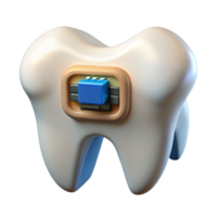 playful striking Photorealistic, ultra-detailed render of a single biomechanical tooth with integrated data port, isolated cutout with Transparent Background exclusive png