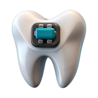 magnificent dramatic minimalist Photorealistic, ultra-detailed render of a single biomechanical tooth with integrated data port, isolated cutout with Transparent Background genuine png