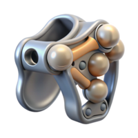 reflective majestic Isolated cutout, concept art style, hyper-specific depiction of a biomechanical shoulder joint with exposed ball bearings with Transparent Background exclusive png