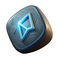 memorable renaissance A single, etched rune stone, glowing faintly with Transparent Background expertly shot png