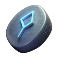sumptuous geometric A single, etched rune stone, glowing faintly with Transparent Background authentic png