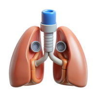 sumptuous energetic modern Hyper-specific, concept art style, isolated cutout of a biomechanical lung with integrated filtration system with Transparent Background ultra HD png