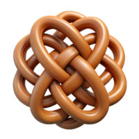 dazzling creative Concept art style, isolated cutout of a single, intricate, Celtic knot carved from polished wood with Transparent Background high resolution png