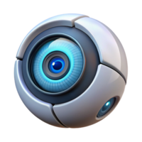 quintessential coastal Robot eye, glowing pupil, intricate details with Transparent Background authentic png