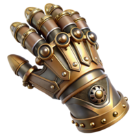 wonderful calm abstract Steampunk gauntlet with intricate metalwork and articulated fingers with Transparent Background sharp png