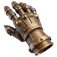 mesmerizing playful contemporary Steampunk gauntlet with intricate metalwork and articulated fingers with Transparent Background 8K png