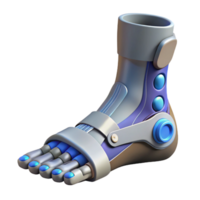dazzling celebrated Professional render, ultra-detailed, photorealistic biomechanical foot with enhanced gripping pads with Transparent Background png