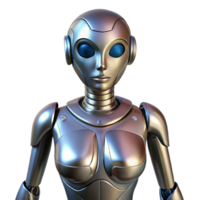 signature geometric Robot torso, female form, metallic plating with Transparent Background gallery standard png