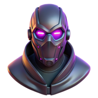 hypnotic distinguished Cyberpunk mask, covering lower face, glowing details with Transparent Background png