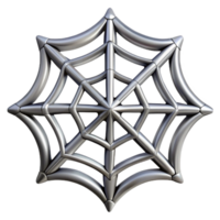 extraordinary geometric Concept art style, isolated cutout of a single, intricate, spiderweb woven from silver thread with Transparent Background premium png